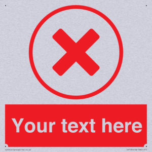 Custom red background, red cross in circle sign